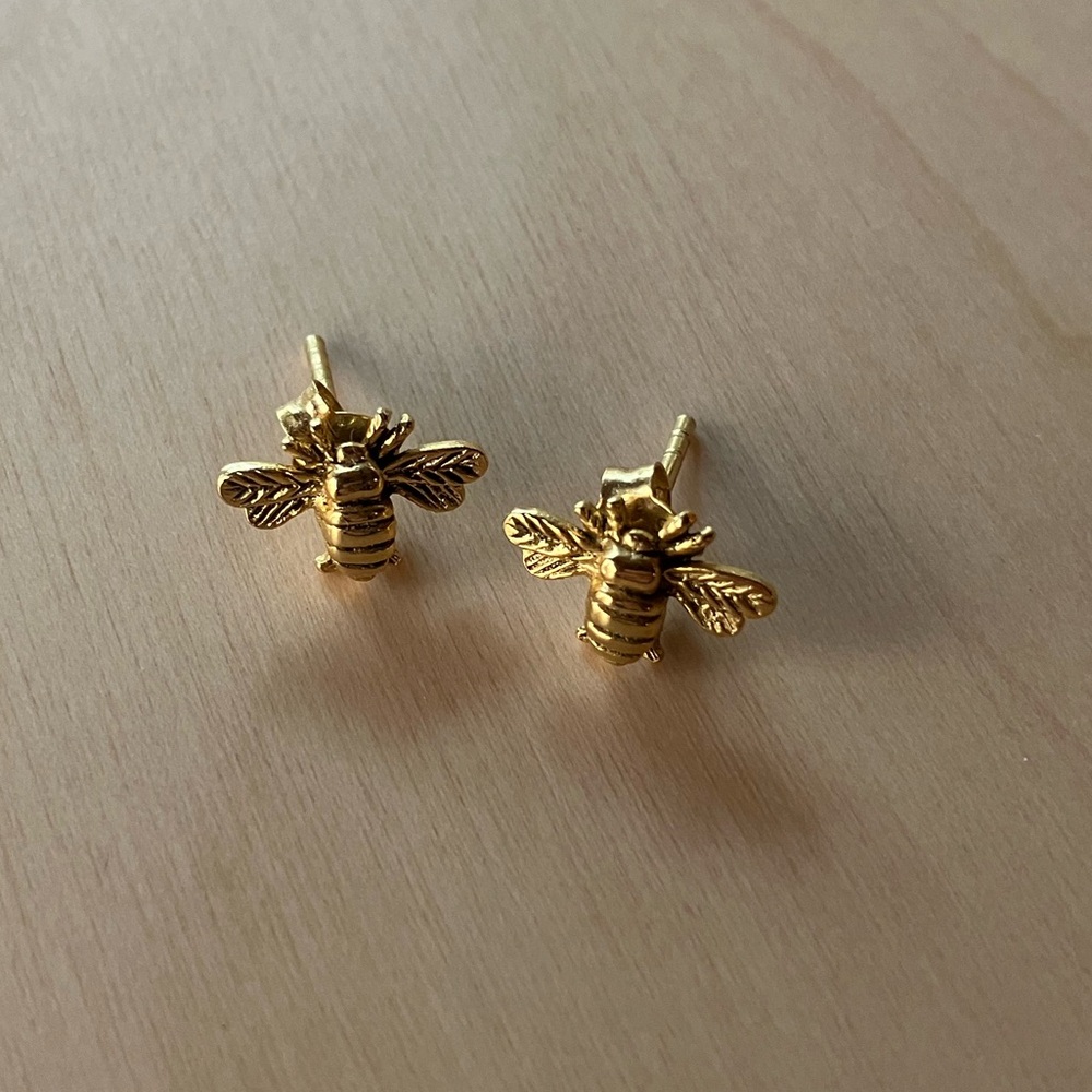 Gold Bee Stud Earrings